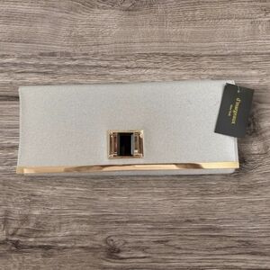 Elegant Silver Clutch with Gold Accent